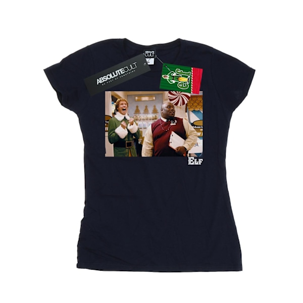 Elf Dam/Damer Julbutik Cheer Bomull T-shirt L Marinblå B Navy Blue L