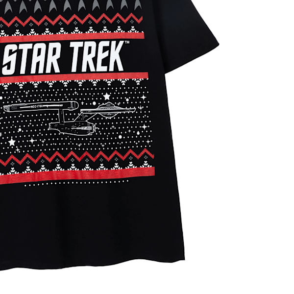 Star Trek Fair Isle Jul T-shirt L Svart Black L