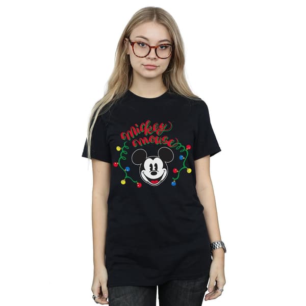 Disney Dam/Dam Mickey Mouse Julglödlampor Bomull Black S
