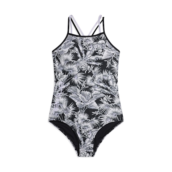 Animal Womens/Ladies Zora Tropical Leaves One Piece Swimsuit 8 Black 8 UK