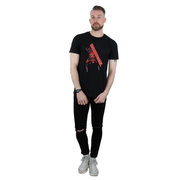 Marvel Herr Deadpool Hang Split T-Shirt XL Svart Black XL