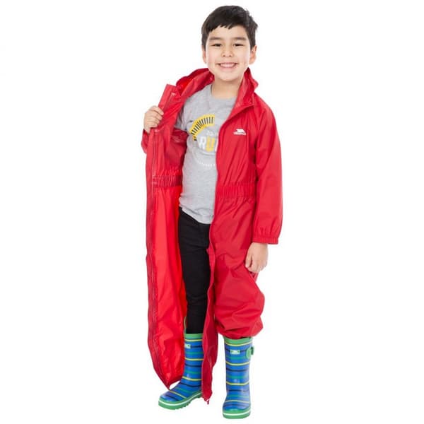 Trespass Barn/Kids Button Regnställ 2-3 År Röd Red 2-3 Years