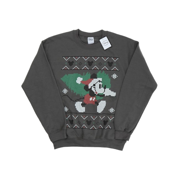 Disney Herr Mickey Mouse Julgran Sweatshirt M Charcoal Charcoal M