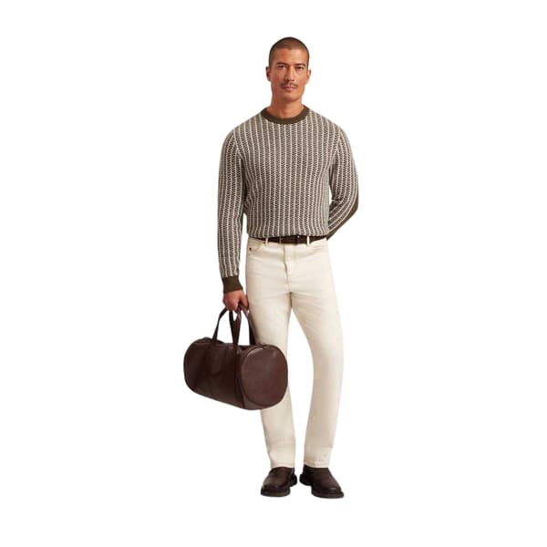 Ted Baker Herr Texturerad Skräddarsydd Tröja S Oliv Olive S
