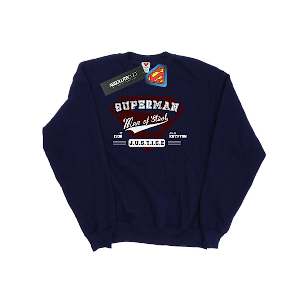 DC Comics Girls Superman Man Of Steel Sweatshirt 7-8 år Marinblå Navy Blue 7-8 Years