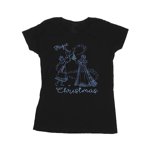 Disney Womens/Ladies Frozen Magic Christmas Bomull T-Shirt XL B Black XL