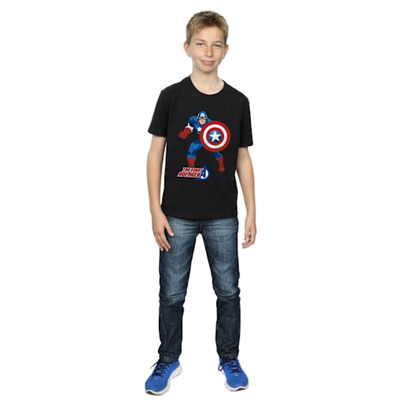 Captain America Boys The First Avenger T-shirt 12-13 år Svart Black 12-13 Years