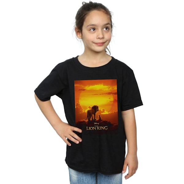 Disney Girls The Lion King Movie Sunset Poster Bomull T-shirt 7 Black 7-8 Years