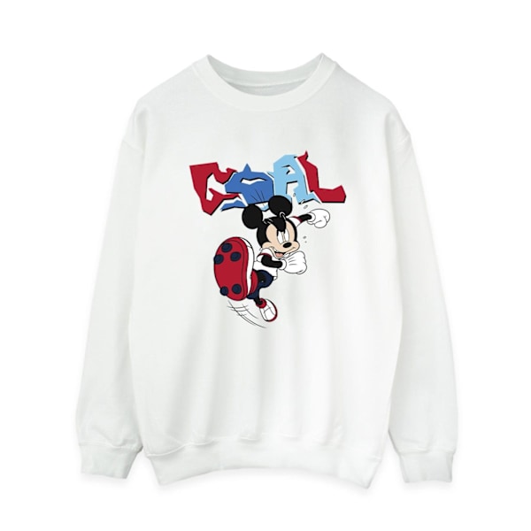 Disney Womens/Ladies Mickey Mouse Goal Striker Pose Sweatshirt White XXL