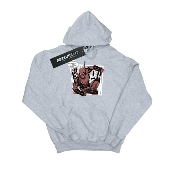Marvel Deadpool Breaktime Tacos Hoodie XL Sports Grey för män Sports Grey XL