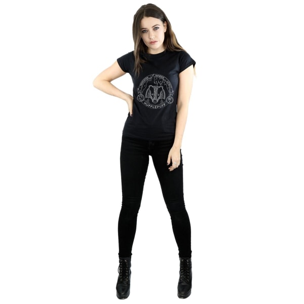 Harry Potter Dam/Dam Hufflepuff bomull T-shirt XL Svart Black XL