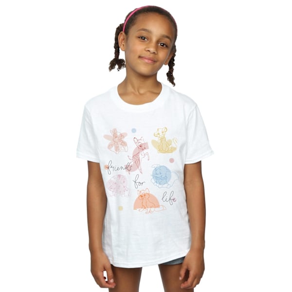 Disney Girls Little Friends For Life Bomull T-shirt 3-4 År W White 3-4 Years