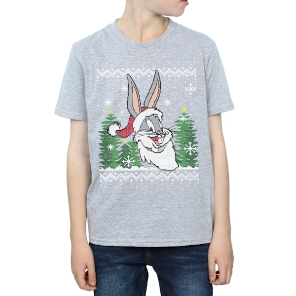 Looney Tunes Pojkar Bugs Bunny Jul Fair Isle T-shirt 9-11 år Sports Grey 9-11 Years