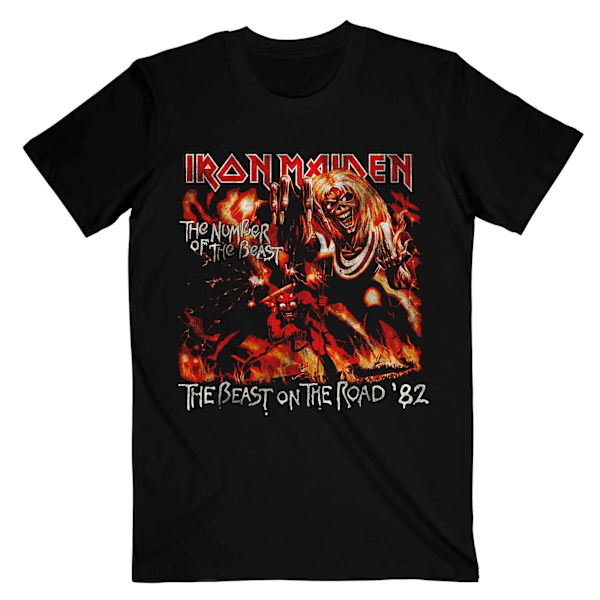 Iron Maiden Unisex Vuxen Number Of The Beast On The Road Vintag Black S