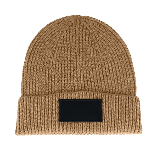 Beechfield Unisex Vuxen Fashion Patch Beanie One Size Biscuit/Svart Biscuit/Black One Size