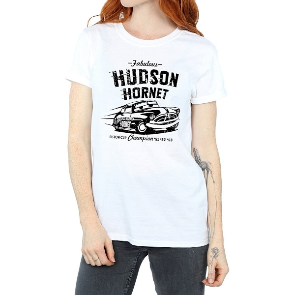 Cars Dam/Damer Hudson Hornet Bomull Boyfriend T-Shirt L Vit White L