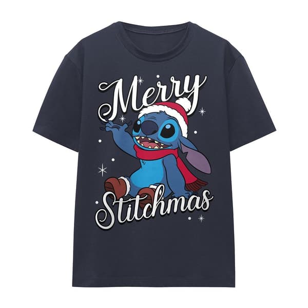 Lilo & Stitch Dam/Dam Merry Stitchmas Tomteluva T-Shirt M Deep Navy M