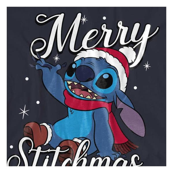 Lilo & Stitch Dam Merry Stitchmas Tomteluva T-Shirt L Deep Navy L