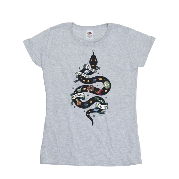 Harry Potter Dam/Kvinnor Slytherin Sketch Bomull T-shirt XL S Sports Grey XL