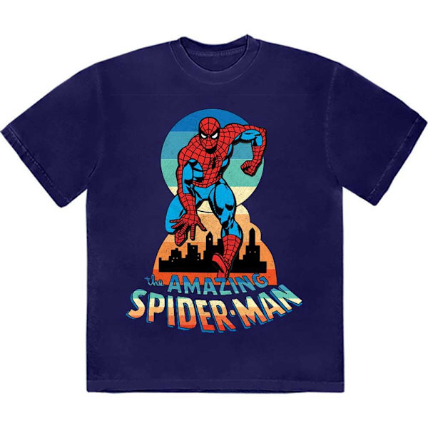 Marvel Comics Unisex Vuxen The Amazing Spiderman Nyckelhål T-Shir Navy Blue M