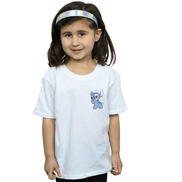 Disney Flickor Lilo Och Stitch Stitch Baksida Brösttryck Bomull White 9-11 Years
