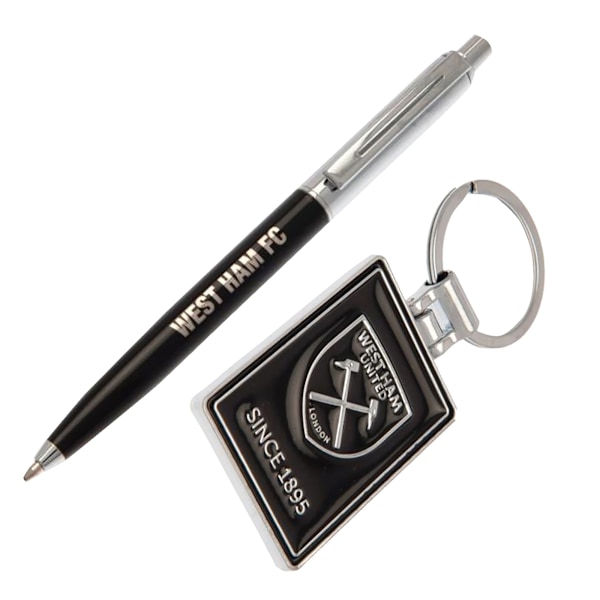 West Ham United FC Penna och Nyckelring Set One Size Svart/Silver Black/Silver One Size