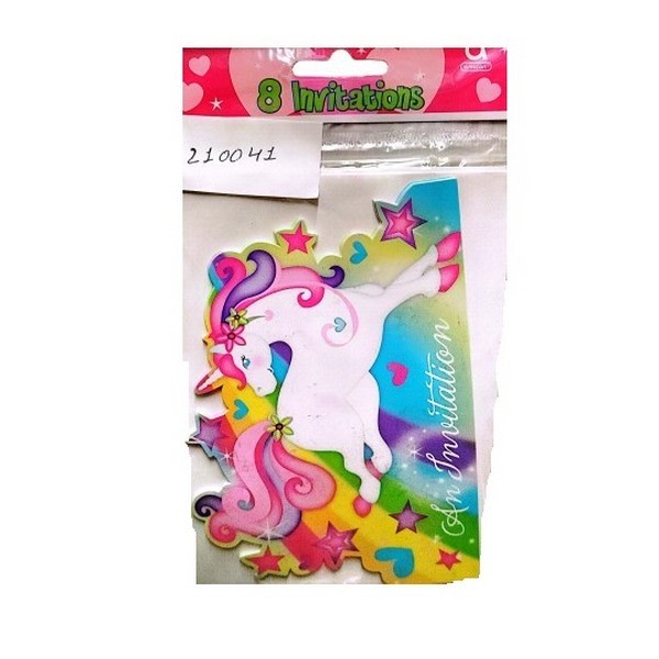 Amscan Magic Unicorn Inbjudningar (Förpackning om 8) En Storlek Flerfärgad Multicoloured One Size