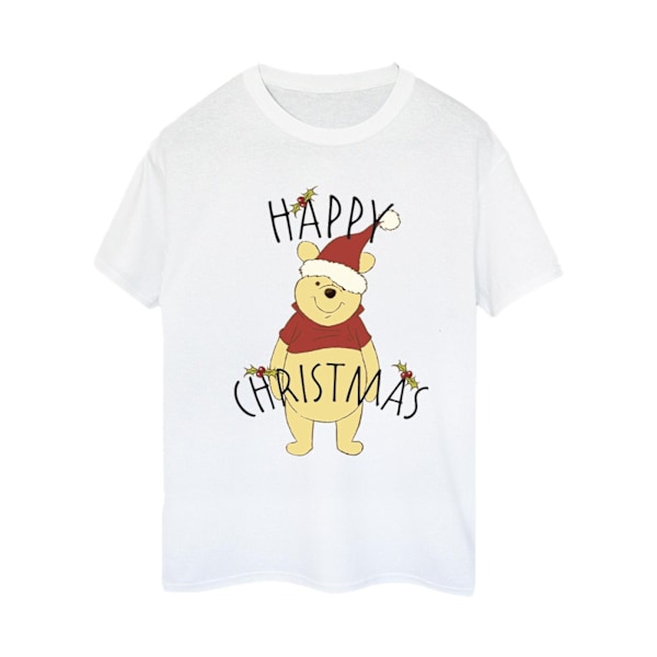 Disney Dam/Damer Winnie The Pooh Happy Christmas Holly Cott White M