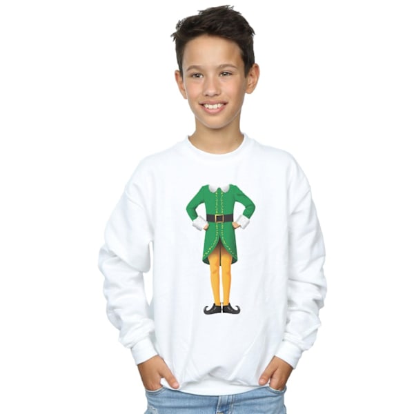 Elf Boys Buddy Kostym Sweatshirt 12-13 År Vit White 12-13 Years