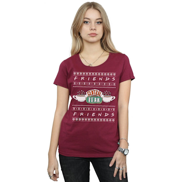 Friends Dam/Damer Fair Isle Central Perk Bomull T-shirt XXL Burgundy XXL