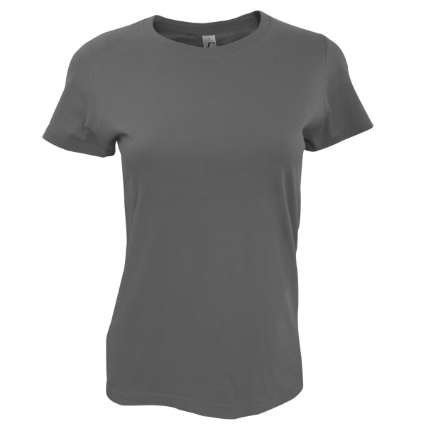 SOLS Dam/Dam Imperial kraftig kortärmad T-shirt L Mörk G Dark Grey L