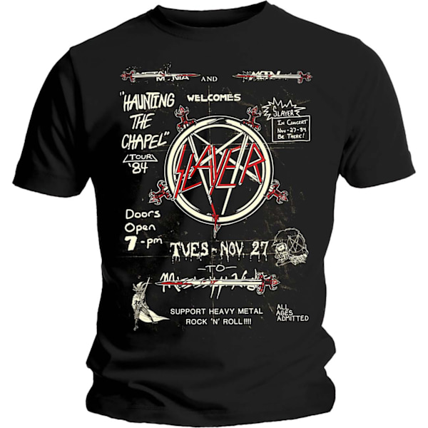 Slayer Unisex Adult Haunting 84 Flier T-Shirt XXL Svart Black XXL