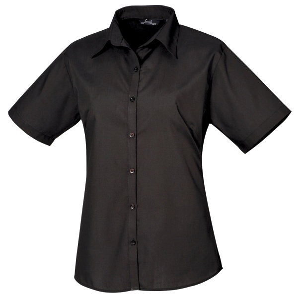Premier kortärmad poplinskjorta / enfärgad arbetsskjorta 18 svart Black 18