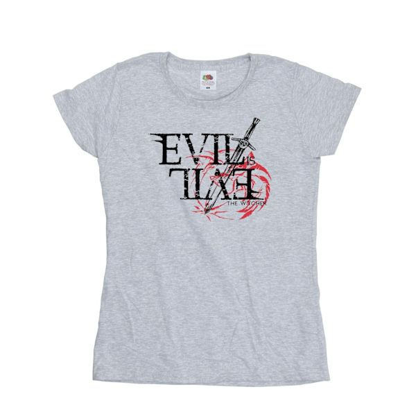 Netflix Dam/Damer The Witcher Evil Is Evil Bomull T-shirt M Sports Grey M