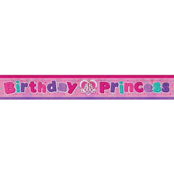 Amscan Birthday Princess Holographic Folie Banner One Size Pink Pink One Size