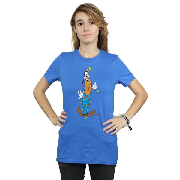 Disney Dam/Kvinnor Goofy Julbelysning Bomull Boyfriend T- Sports Grey M