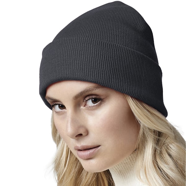 Beechfield Unisex Vuxen Original Cuffed Ekologisk Bomulls Beanie O Graphite Grey One Size