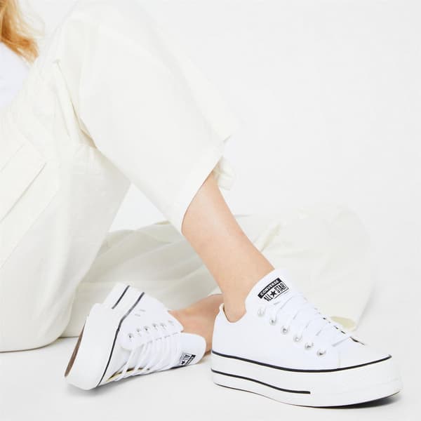 Converse Dam Chuck Taylor Canvas Platåskor 7 UK White/Black 7 UK