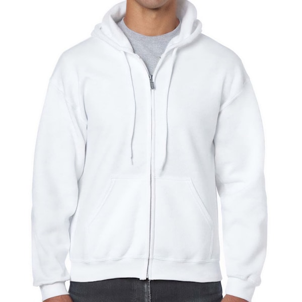 Gildan Mens Heavy Blend Full Zip Hoodie XXL Vit White XXL