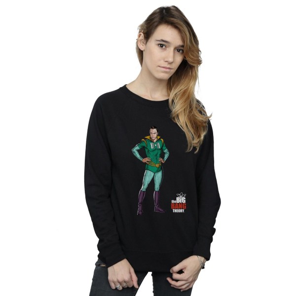 The Big Bang Theory Dam/Ladies Sheldon Superhero Sweatshirt Black S