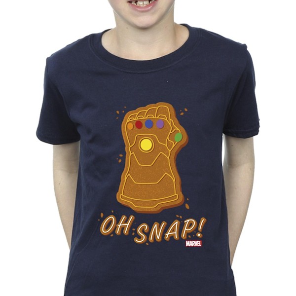 Marvel Boys Thanos Oh Snap T-shirt 7-8 år Marinblå Navy Blue 7-8 Years