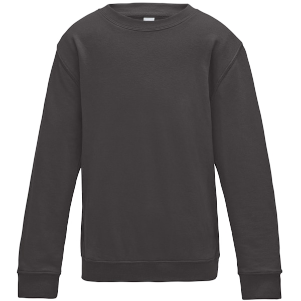 AWDis Just Hoods Barn/Barn Plain Crew Neck Sweatshirt 3-4 Charcoal 3-4 Years