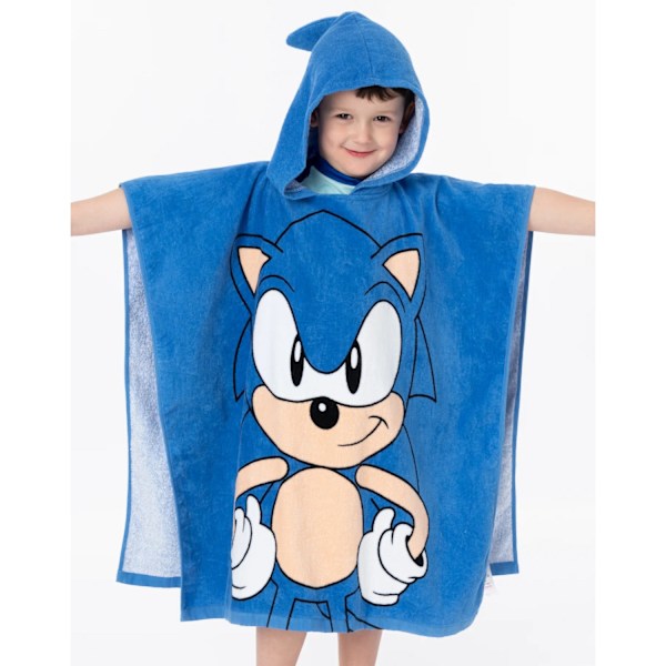 Sonic The Hedgehog Barn Poncho för Barn/Barn En Storlek Blå Blue One Size