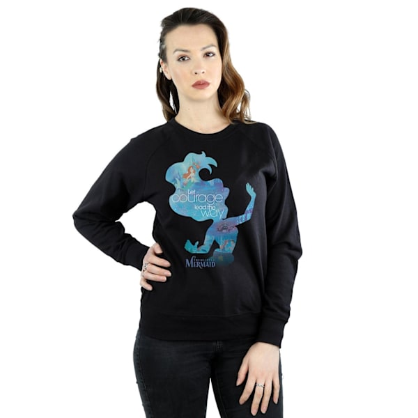 Disney Princess Dam/Damer Ariel Fylld Silhuett Sweatshirt Black XL