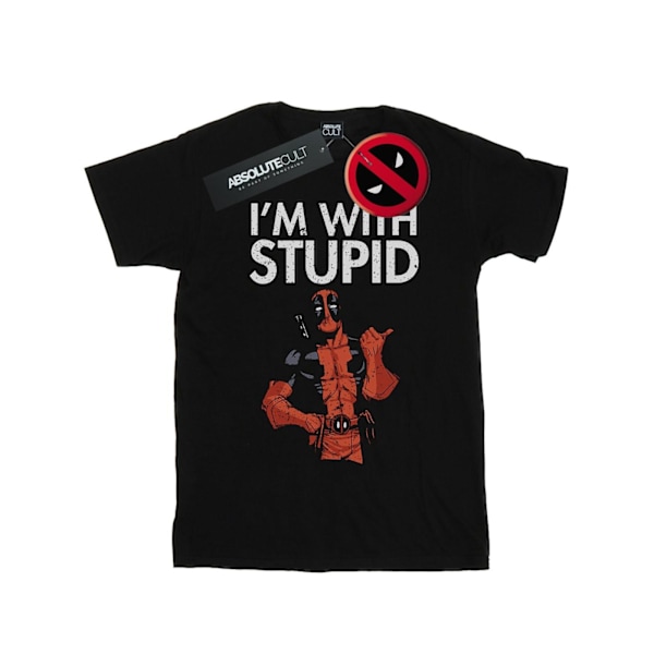 Marvel Deadpool T-shirt för män - I'm With Stupid - 4XL - Svart Black 4XL