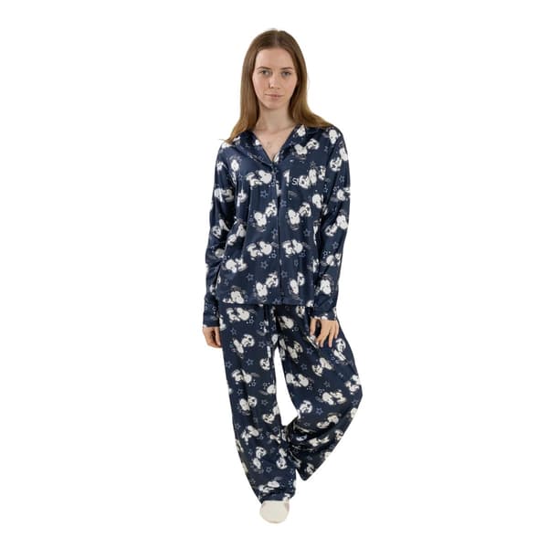Peanuts Dam/Dam Snoopy Långärmad Lång Pyjamas Set L Blå Blue L