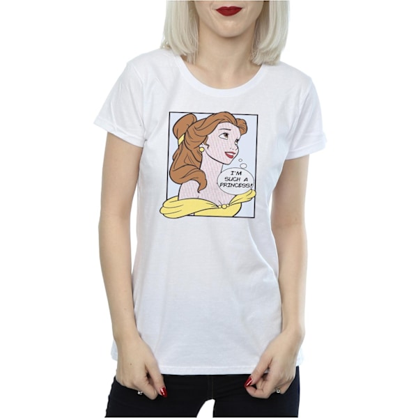 Disney Princess Dam/Kvinnor Belle Pop Art Bomull T-shirt M Vit White M