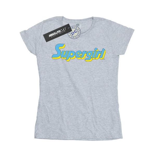 DC Comics Dam/Kvinnor Supergirl Text Logo Bomull T-shirt M Sp Sports Grey M