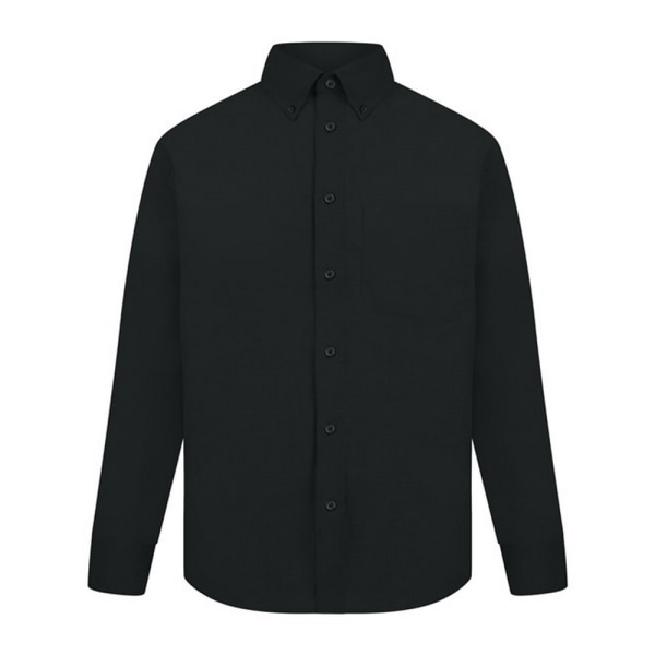 Absolute Apparel Långärmad Oxfordskjorta för män L Svart Black L