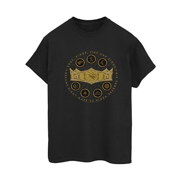 Game Of Thrones: House Of The Dragon Dam/Damer Gods Kings Fire And Blood Bomull Boyfriend T-Shirt M Svart Black M